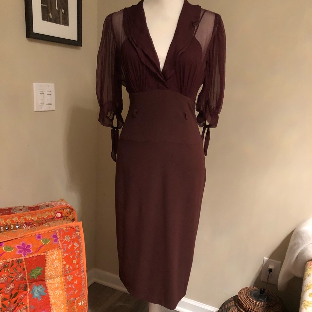 ❌SOLD❌ Black Halo Shawl Collar Sheath dress